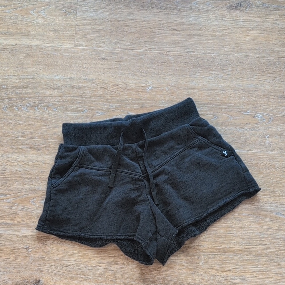 JoyLab Black 100 Percent Cotton Sweat Shorts with Drawstring, XS